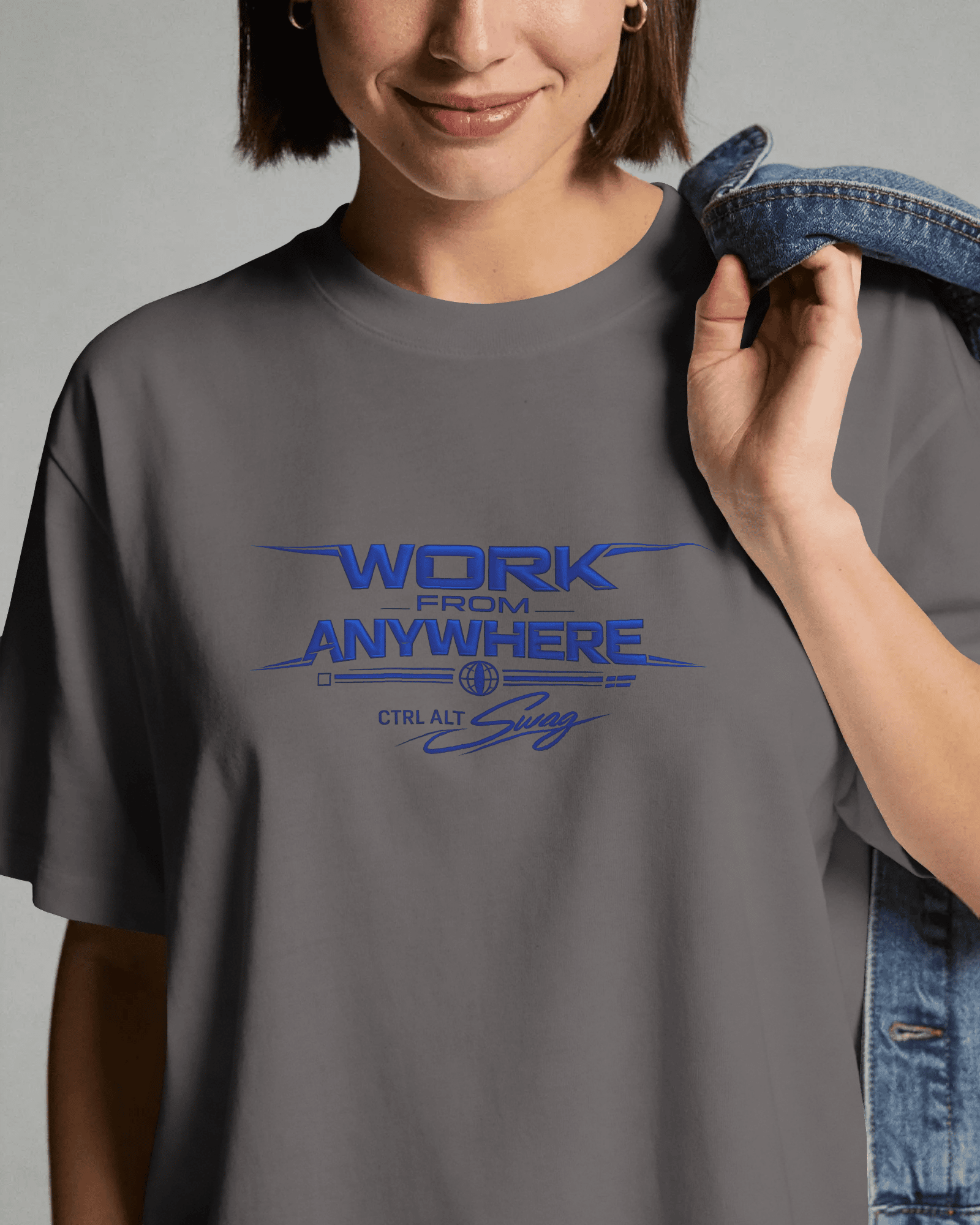 Ctrl Alt Swag – Work From Anywhere Oversized Unisext-Shirts