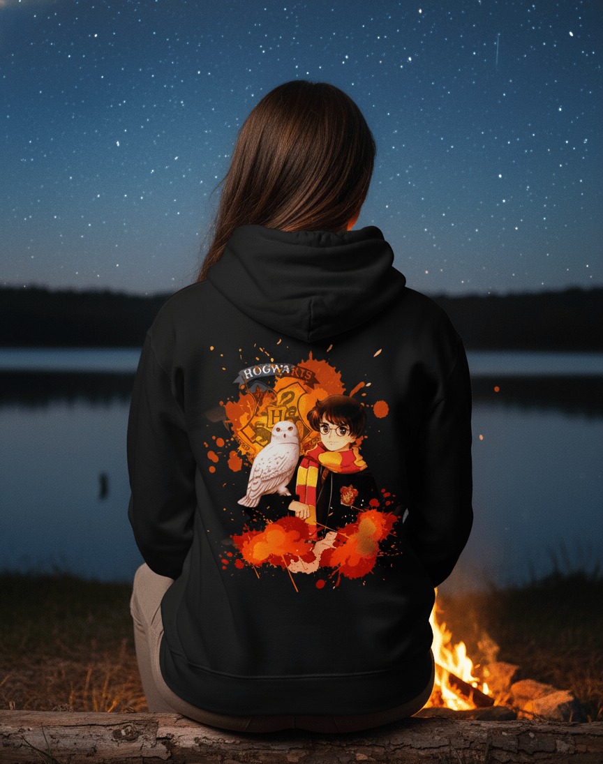 Harry Potter Artwork Print Unisex Black Hoodies