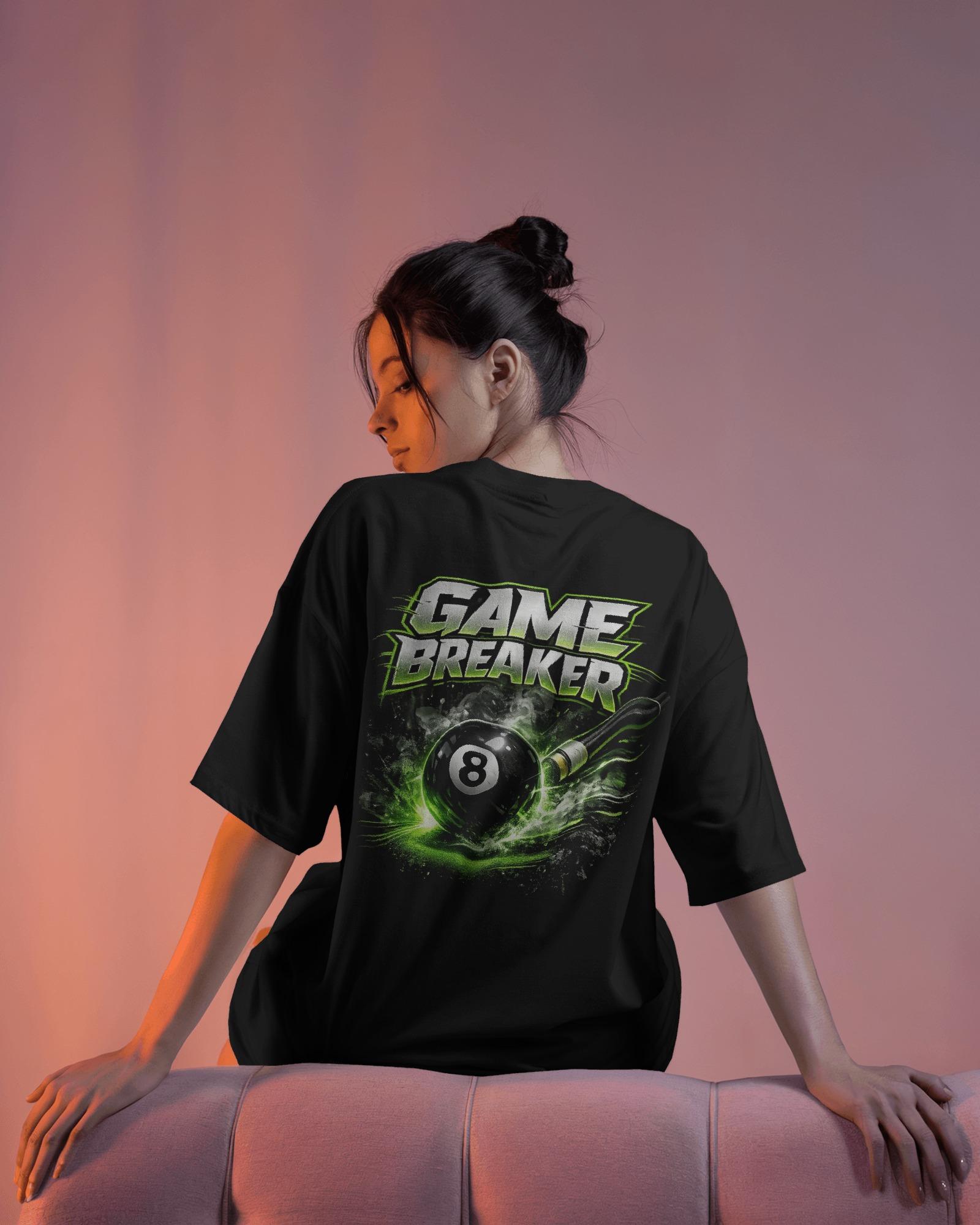 Game Breaker– Neon 8 Ball Edition Oversized Unisex Tshirts - Image 2