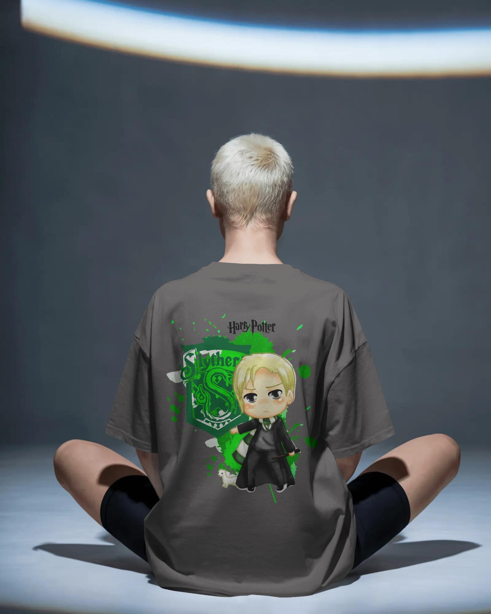 Chibi Slytherin Mascot Art Oversized Unisex Tshirts - Image 5
