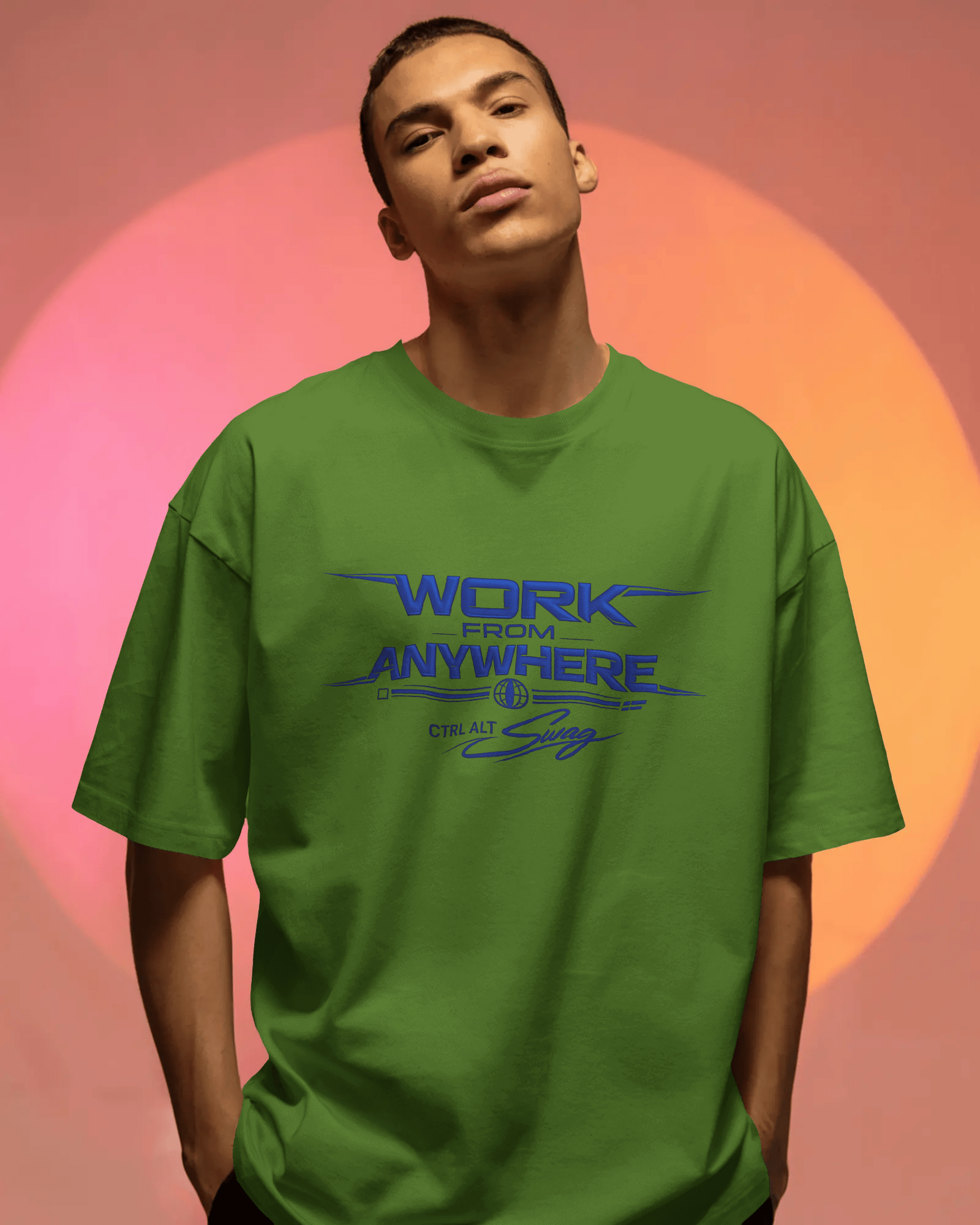 Ctrl Alt Swag – Work From Anywhere Oversized Unisext-Shirts - Image 5