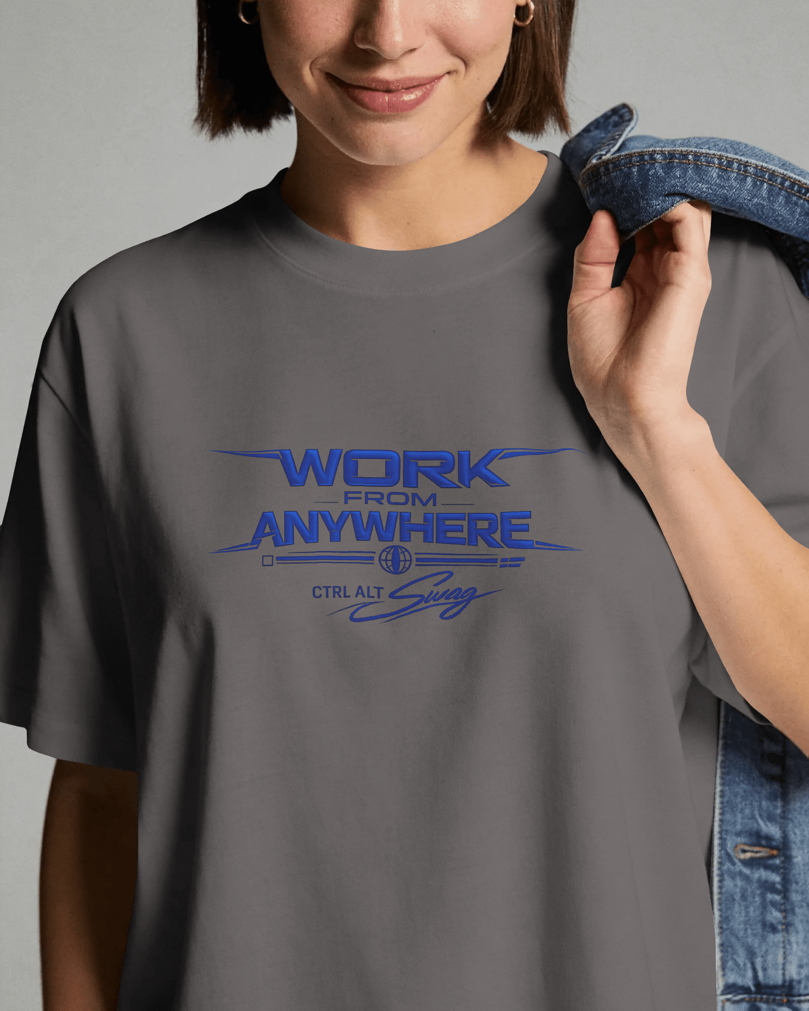 Ctrl Alt Swag – Work From Anywhere Oversized Unisext-Shirts