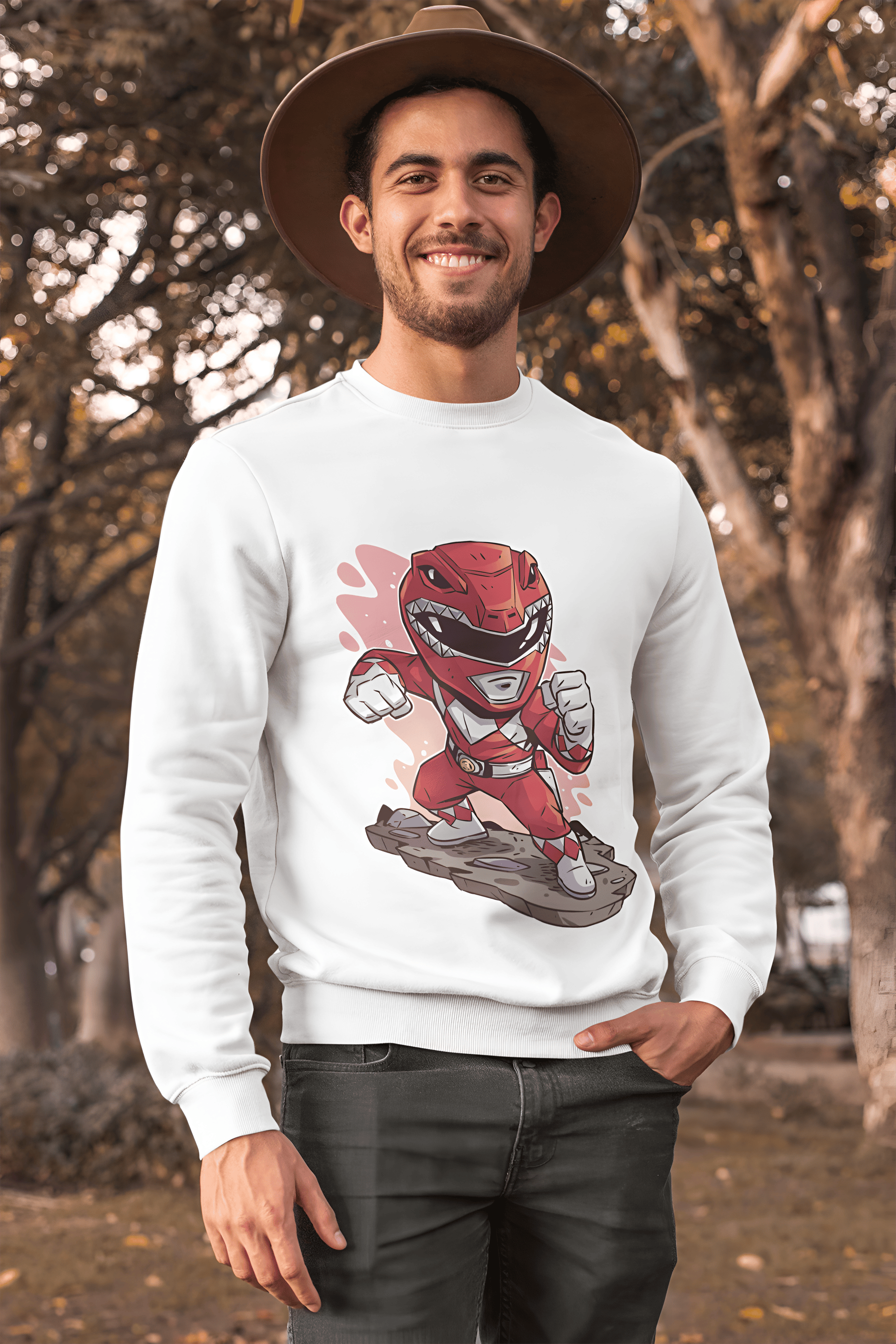 Mighty Red Ranger Unisex Sweatshirts - Image 2