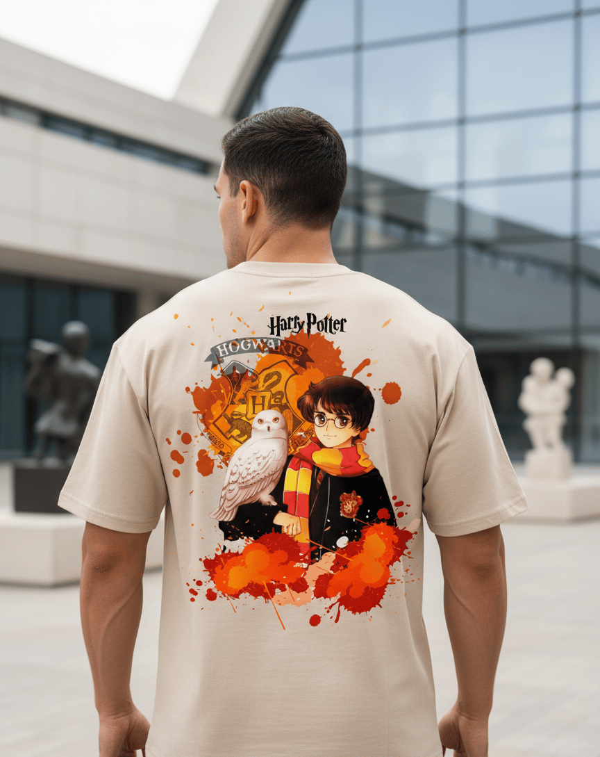 Harry Potter Artwork Print Oversized Off White Unisextshirts