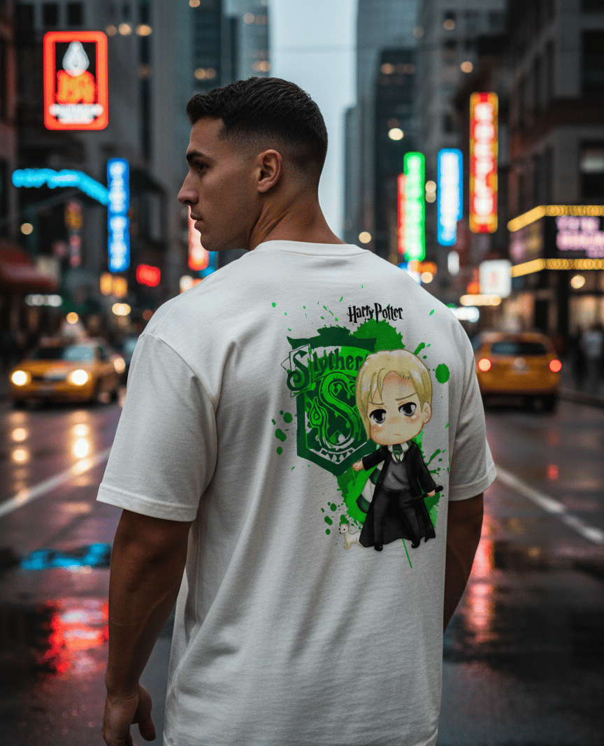 Chibi Slytherin Mascot Art Oversized Unisex Tshirts - Image 4