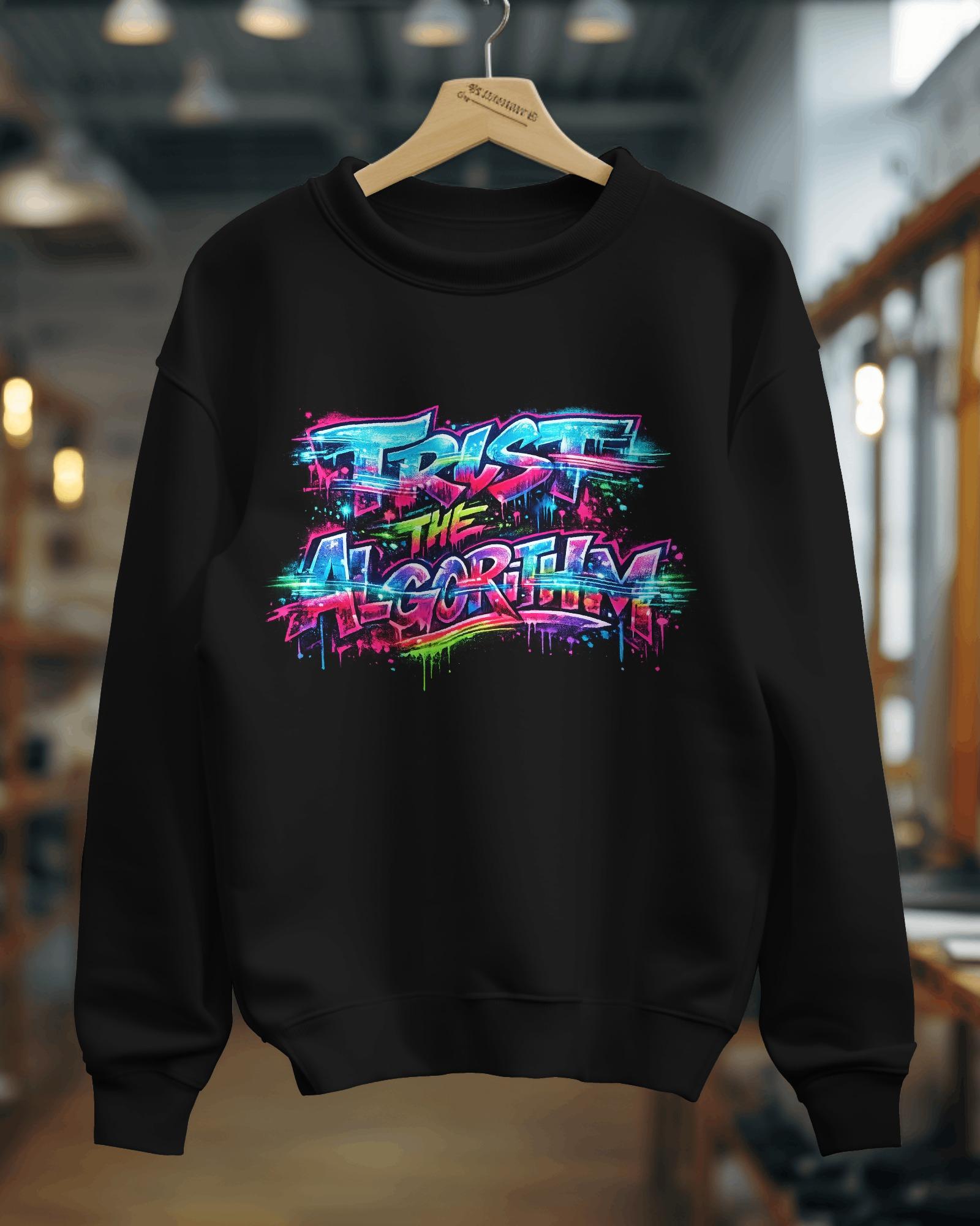 Trust The Algorithm: Neon Rebellion Unisex Sweatshirts - Image 3
