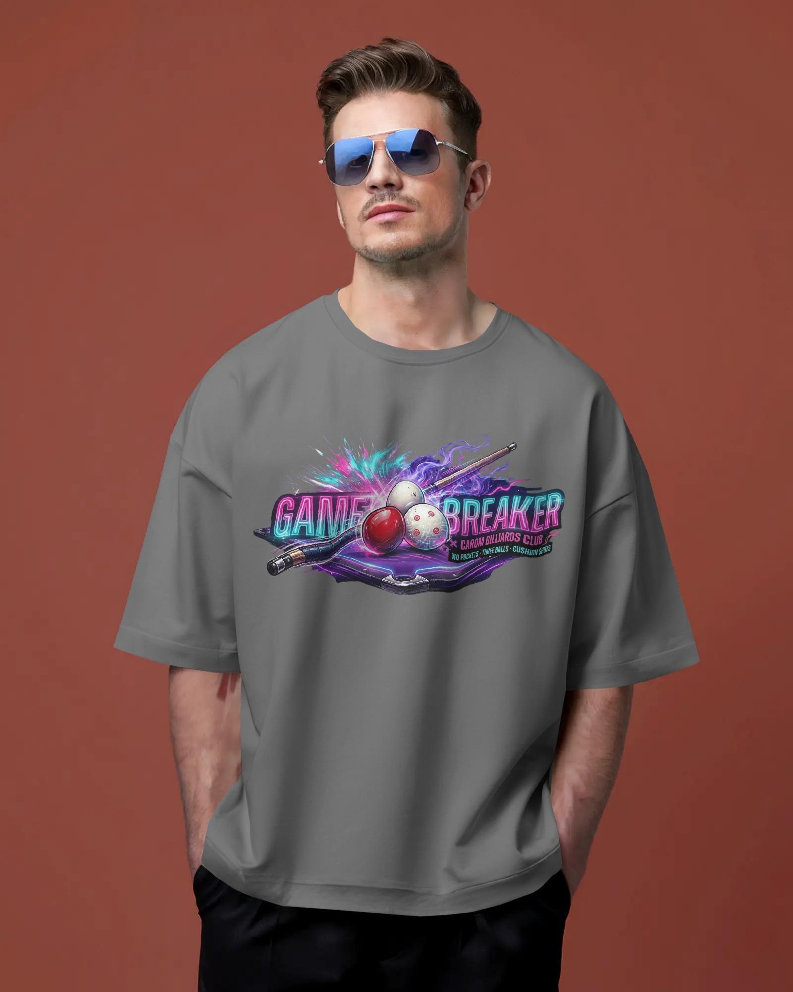 Game Breaker – Neon Billiards Edition Oversized Unisex Tshirts