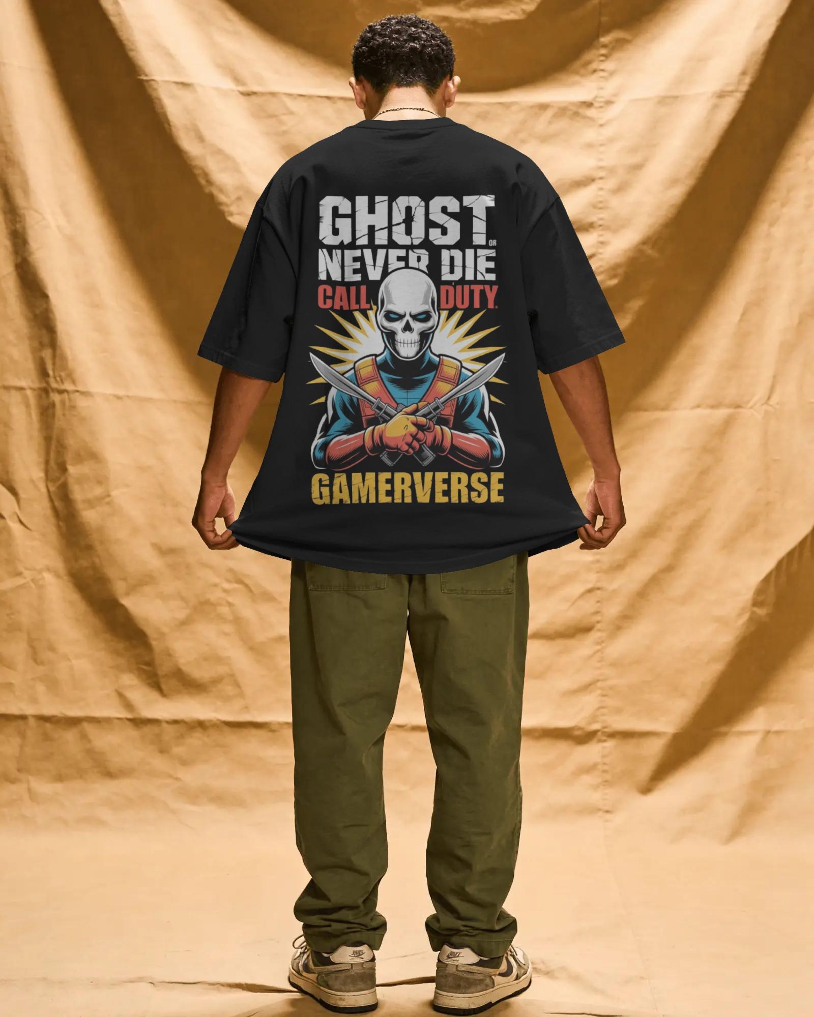 Gamerverse™ Ghost Never Die Oversized Unisex T-Shirts - Image 3