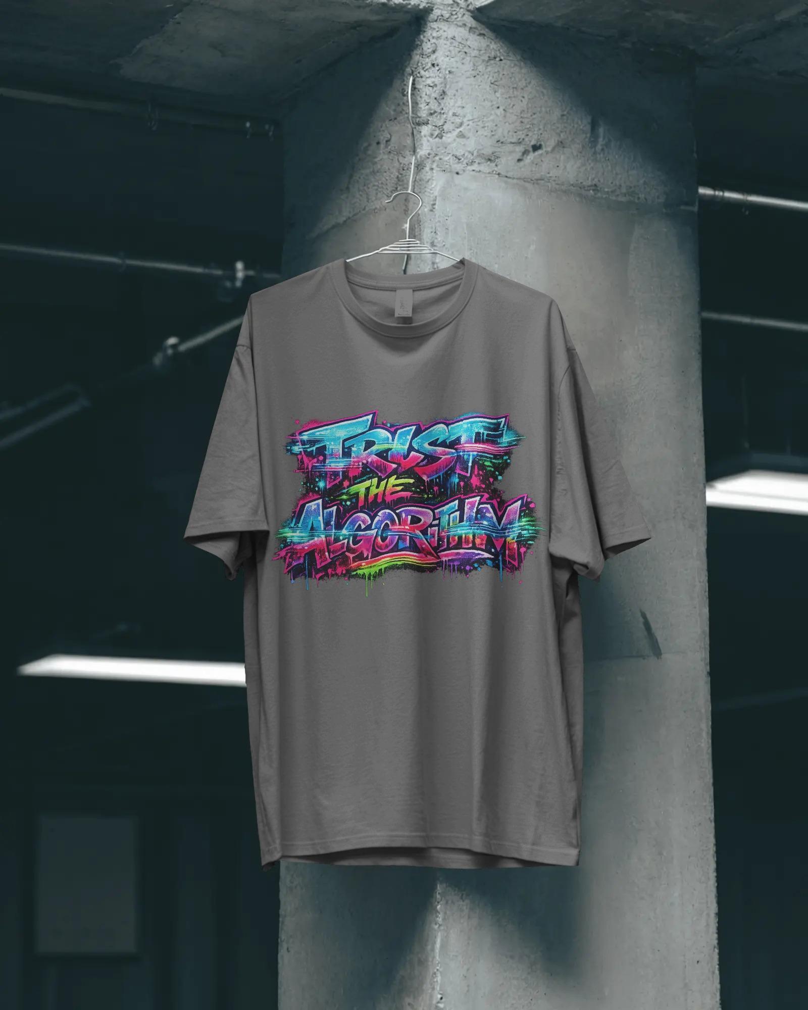 Trust The Algorithm: Neon Rebellion Oversized Unisex Tshirts