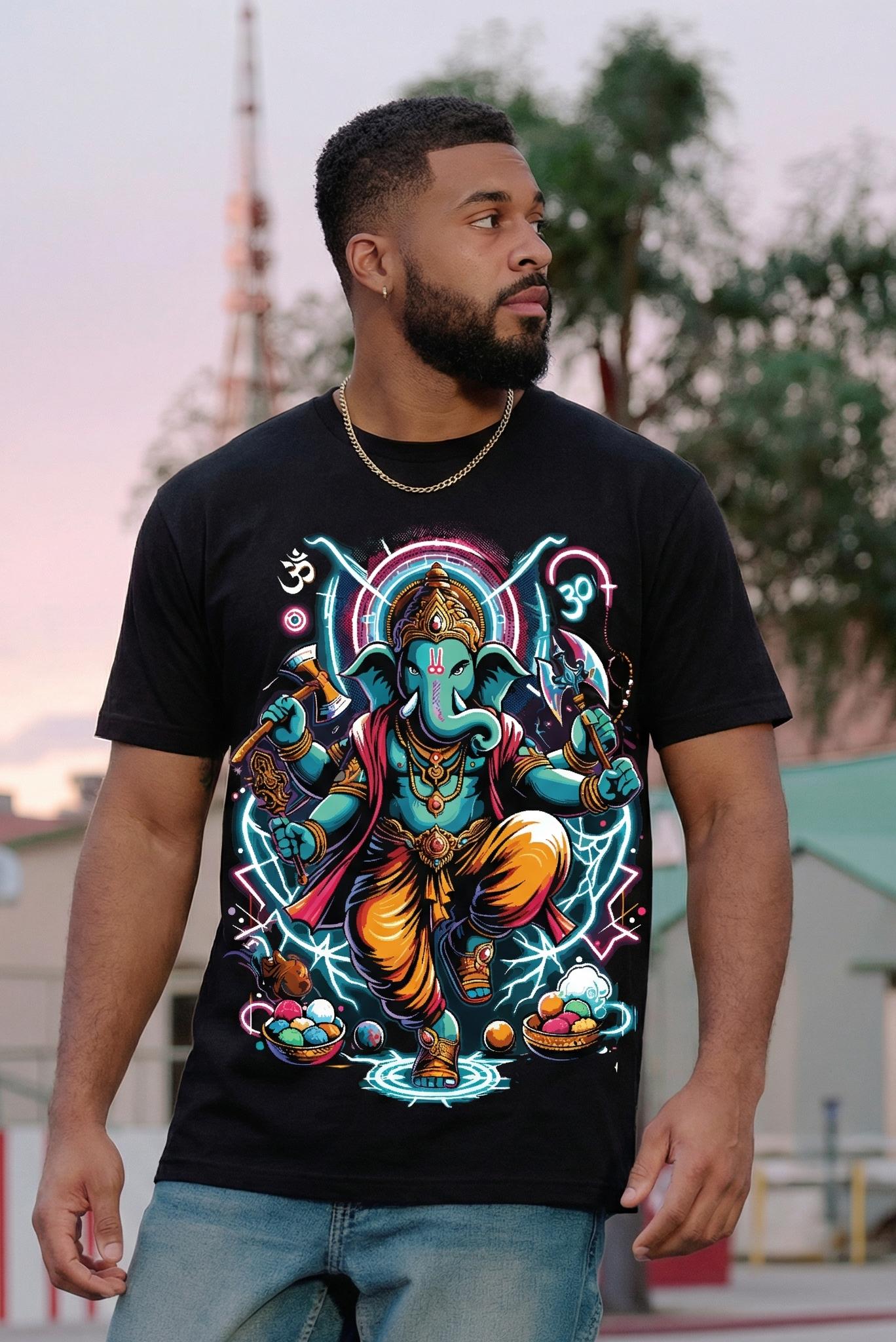 Ganesha's Grace Oversized Unisex Tshirts - Image 2