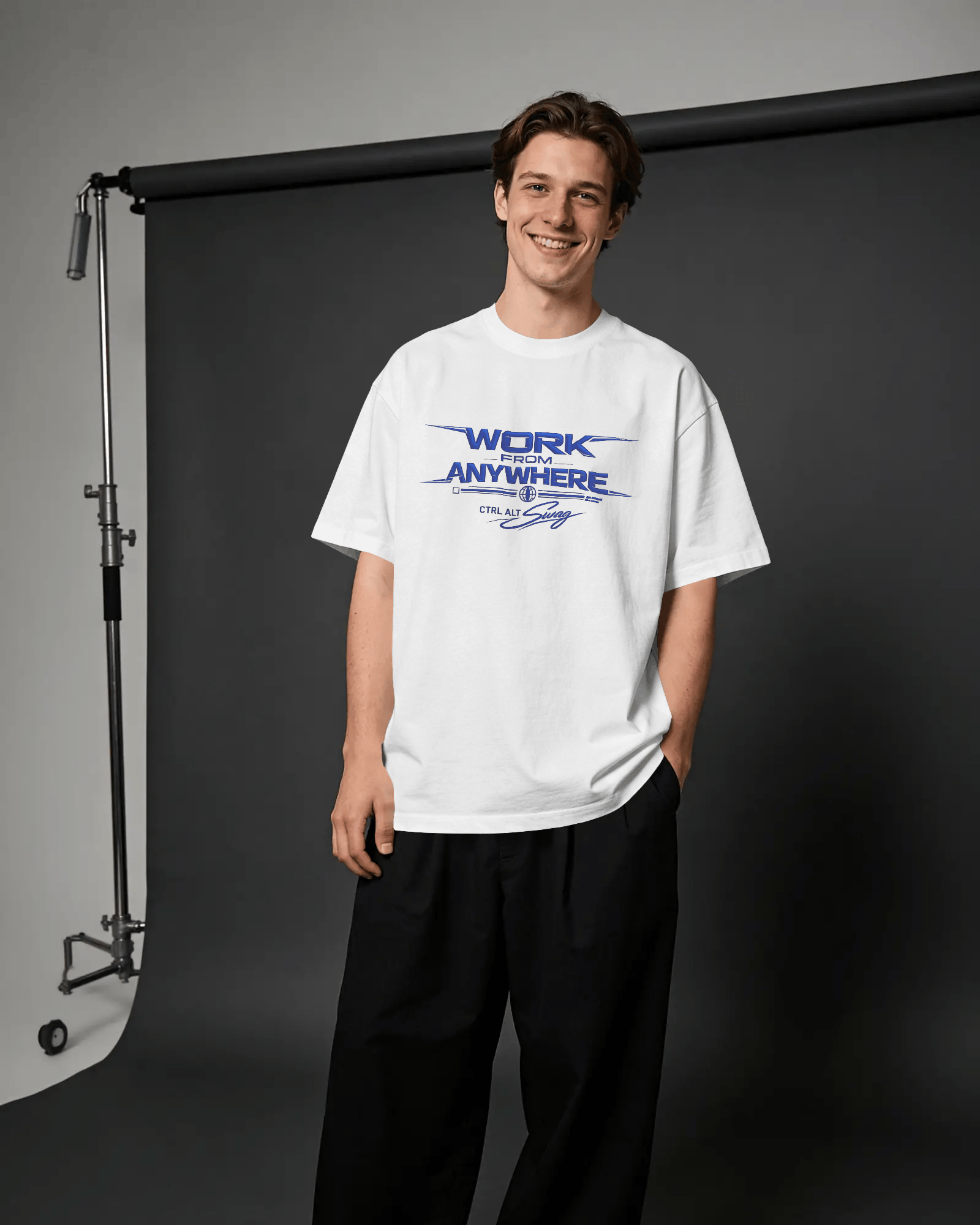 Ctrl Alt Swag – Work From Anywhere Oversized Unisext-Shirts - Image 3