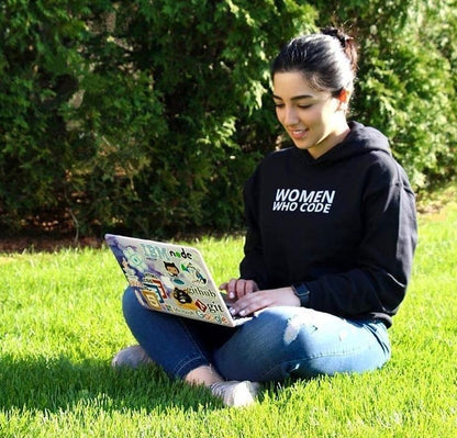 Women Who Code black hooded sweatshirt