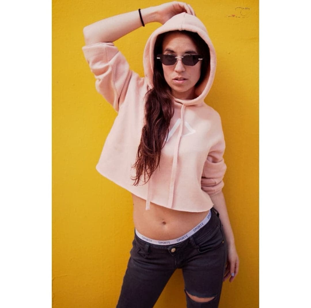 Autonomous Pink - crop hoodie