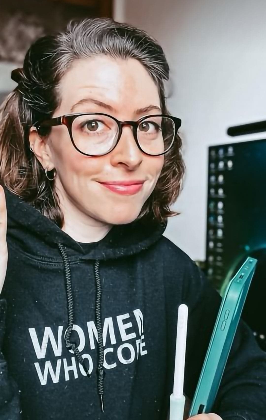 Women Who Code black hooded sweatshirt