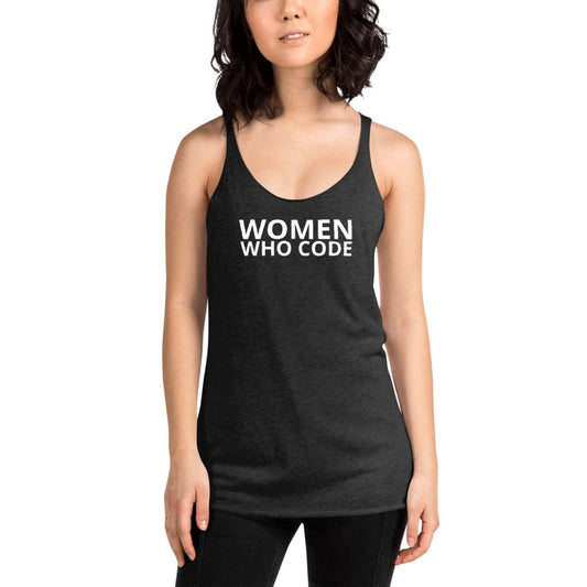 Women Who Code vintage black racerback tank